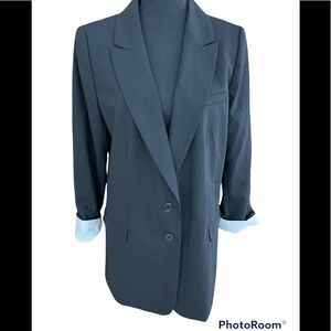 New with tags Halogen black wool blend 2 button blazer, size L